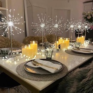 Table Lights Fireworks, Mini Table Firework Lights Silver,Christmas Tabl Centerpieces Starburst Ligh