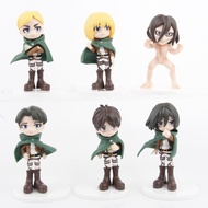 Attack On Titan Chibi Version 9cm Eren Yeager Character Action Figure Levi Ackerman/ Mikasa Ackerman