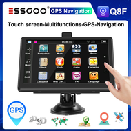 ESSGOO 7 นิ้วแบบพกพา GPS นำทาง TFT Resistive Touch Screen GPS Navigator สำหรับรถบรรทุกรถยนต์ที่มีบังแดด ใหม่ล่าสุดฟรีแผนที่ 128M RAM + 8G ROM จัดส่งฟรี