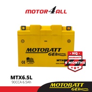 MOTOBATT Gel MTX6.5L Motorcycle Battery Premium Yuasa Replacement with AGM Technology Motor4all