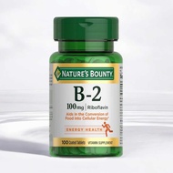 วิตามินบี2 (ผิว ผม เล็บ)✨Nature's Bounty Vitamin B2 as Riboflavin, 100mg, 100 Count, Vitamin B-2