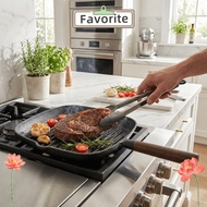 FAVORITEGOODS Steak Skillet‌, Raised Stripe Cast Iron Non Stick Frying Pan, Durable Multifunctional 