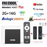 Mecool KM7 Plus กล่องสมาร์ททีวี ATV 11 4K ได้รับการรับรองจาก Google 2GB 16GB S905Y4 Amlogic รองรับกล