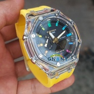 Hot🔥GA-2100 TMJ JAM TANGAN LELAKI Skeleton Rasta rainbow Jelly Wanita Unisex Digital Watch Men G Vir