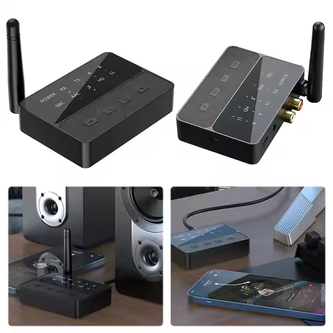 Bluetooth-Compatible 5.3 APTX/HD/LL Audio Adapter 3.5mm AUX/RCA 2 In 1 Wireless Stereo Receiver Tran