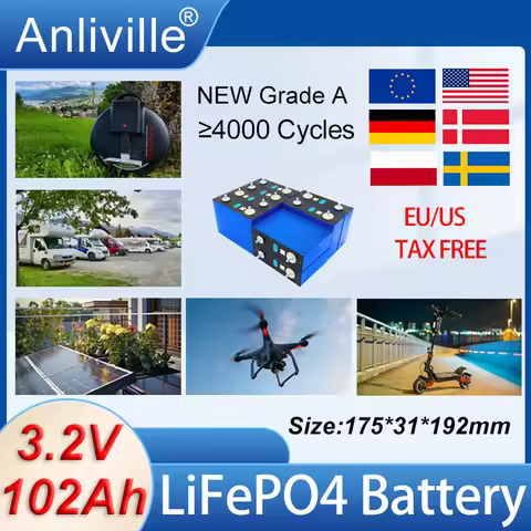 1-30PCS New 3.2V 100Ah 102Ah Lifepo4 Battery Grade A 3C High power DIY 4S 12V 24V48V Golf Cart Elect