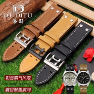 Substitute Hamilton Strap Hamilton Field War Jazz Khaki Hamilton Genuine Leather Watch Strap Male 22