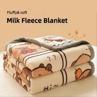 Soft Cartoon Capybara Blanket Sofa Throw Blanket Summer Thin Aircon Blanket for Office Nap Single Qu