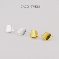 CACO Rigato Design 18K Gold Plated on 925 Silver Earring "Textile" (1 pair)