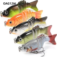 OAG12W 5PCS Swimming Fishing Lures, with  Eyes 6cm 4.7g Jointed Swimbaits, Lifelike with Treble Hook