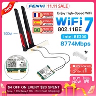 Intel BE200ไวไฟ7ม. การ์ด2บลูทูธ5.4 BE200NGW 2.4G/5G/6Ghz การ์ดเน็ตเวิร์กตัวรับสัญญาณ Wifi มีเสาอากาศดีกว่า AX210