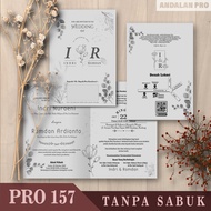 PUTIH HITAM Pro 157 Grayscale / Black and White - Print Wedding Invitations, Jasmine Paper - BC 150 