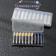 CHIHIRO1X3EE 10 Slot Battery Organizer Durable Plastic Carrying Storager Box for AAA/AA/18650