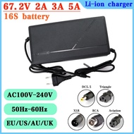 New 67.2V 2A 67.2V 3A 67.2V 5A Lithium Battery Charger For E-Bike 16S 60V Li-Ion Battery Pack Wheelbarrow Electric Bike Charger