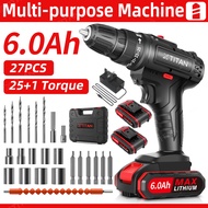 33Pcs Set Cordless Drill Driver Kit Hand Drill 2 Speed Screwdriver 188VF Power Drill Li-on Battery Car Electric Screwdriver Drill with 1/2 Batteri