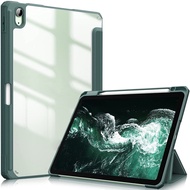 GOOJODOQ【New Product】iPad Case with Charging Pen Slot Clear Back Cover Lens Protector for iPad Air4