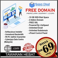 cPanel + Percuma Domain (.com)  + Free website builder drag drop