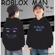เสื้อฮู้ดเด็ก Roblox Man Face Game Childrens hoodie พิมพ์สไตล์ร้อน พิมพ์สองด้าน สีดำและสีขาวให้เลือก