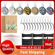 Sublimation Earring Blanks with Earring Hooks,Jump Rings,Ear Plugs,Earring Cards Holder and Transpar
