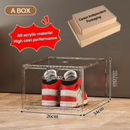 XMVP วัสดุแบบอะคริลิคใส tower shoe box ออกแบบฝาหน้าแม่เหล็ก เก็บวางรองเท้า กล่องรองเท้าพับได้ กล่องร