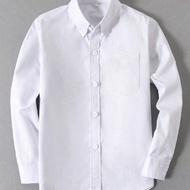 Tween Boys Shirts Long Sleeve Shirts Wedding Uniform Party Shirts With Pocket White Size 6-16Y