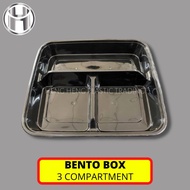 3, 4, 5 Compartment Lunch Box & Lid -Disposable Bento Box /BENTO BOX /FOOD CONTAINER WITH LID- Black