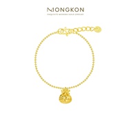Mongkon Gold ทองคำแท้บริสุทธิ์สูง 96.5% สร้อยข้อมือ ถุงทองเรียกทรัพย์ น้ำหนัก 1 สลึง