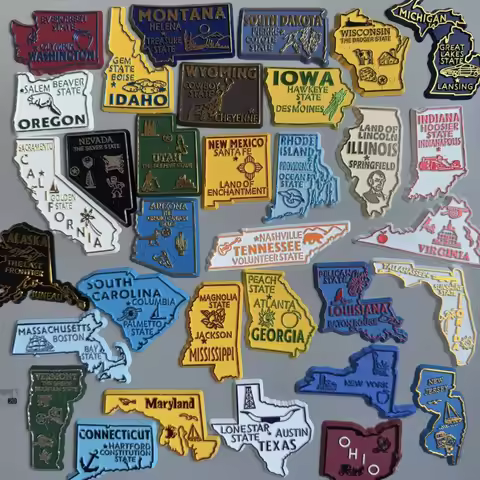 America Puzzle Map Fridge Magnet US State Montana Nevada New Mexico Virginia Wyoming IOWA Georgia Ne
