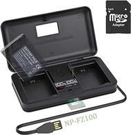 NP-FZ100 LCD Multi-Functional Battery Charger Case for Sony BC-QZ1 Charger, Alpha FX3, FX30, A1, A7C, A9, A9 II, A7R III, A7R IV, A7S III, A7 III, A7 IV, A6600 Cameras