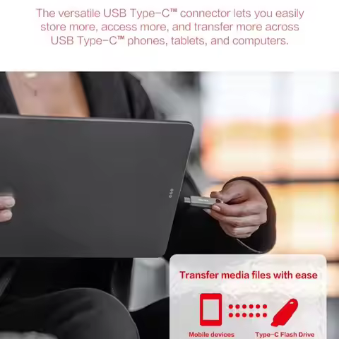 Original SanDisk Metal USB 3.2 Type-C Flash Drive SDCZ75 64GB 128GB 256GB Pendrive U Disk Max 400Mb/