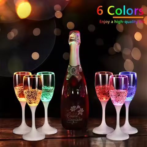 6 Color LED Automatic Flashing Cups Multi-color Light Up Mugs Wine Beer Mugs Whisky Drink Cups for P