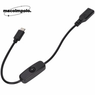 Power Extension Cord, with ON/ Switch 30cm/11.8inch Type C Male to Female, Durable USB Extension Cab