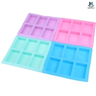 [GA] 6 Cavity Square Silicone Mold for Making Soaps 3D Plain Soap Mold Rectangle DIY Handmade Soap F