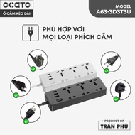 (GENUINE PRODUCT) OCATO Tran Phu OCATO A63-3D3T3U extension power outlet (6 sockets + 3 USB charging