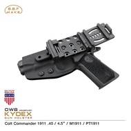 BBF Make holster ซองพกนอก KYDEX Colt Commander 1911 .45 / 4.5” / M1911 / PT1911  ดำ ขวา