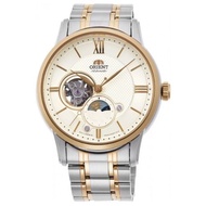 [Powermatic] Orient RA-AS0007 RA-AS0007S10B Sun &amp; Moon Skeleton Gold Tone Men's Classic Watch