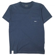 DESCENDANT CACHALOT CROP SS 單點刺繡口袋 T 卹，1 碼，海軍藍，短袖上衣（二手）[DESCENDANT]