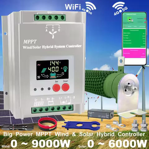 MARS 12 24V 48V wifi MPPT hybrid Charge Controller 3000W 4000w 5kw Solar Panel Wind Generator Regula