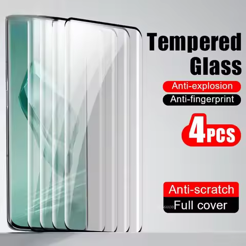 4Pcs Full Cover Glass Smartphone for Oneplus 12 11 Screen Protector for Oneplus 10 9 8 Pro ACE 2 Tem