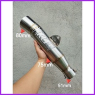 ✢ ✴ STAINLESS OPEN PIPE  AUN DAENG 51 MM TUBE TYPE BLUE TIP UNIVERSAL EXHAUST MUFFLER CANISTER ONLY
