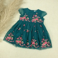 NEXT UK baby girl dress with embroidered flowers size 6-9 months