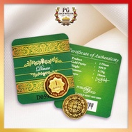 Public Gold PG 𝟭 𝗗𝗶𝗻𝗮𝗿 4.25G 𝟮𝟰𝗞 𝗚𝗼𝗹𝗱 Bar Capsule / 1 Dinar Kapsul