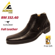 💯 ORIGINAL KANGAROO KG- 9667  BLACK MEN FORMAL SHOES (FREE SHOE POLISH)