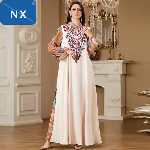 New Luxury Woman Evening Dress Abaya Morocco Embroidery Woman Abaya Dubai Elegant Beading Kaftan