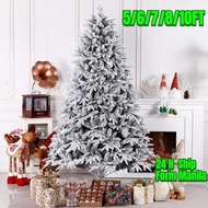 4/5/6/7/8/10FT Snowflake Flocking Christmas Tree PE/PVC Simulation Cedar Snow Scene Decoration