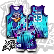 Fashion Blue Viral Purple Basketball Jersey 3D Design Full Sublimation Quick Dry