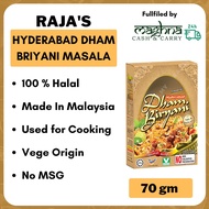 Raja's Hyderabad Dham Briyani Spice Powder (Rempah Hyderabad Dham Biryani) - 1 Pack (70 g)