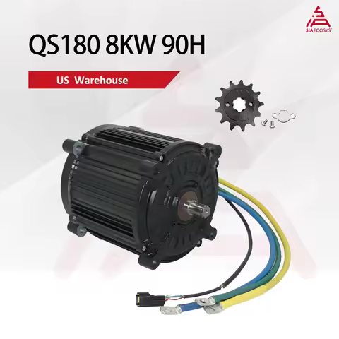 US Warehouse Electric Motorcycle Scooter QS180 8KW 90H Mid-Drive Motor High Power 72V-96V Conversion