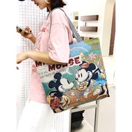 foldable recycle bag recycle bag Casual Working Tote Bag Cartoon Embroidered Canvas Bag