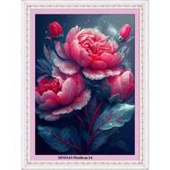 - peony cross-stitch painting mn0343 (50x68) cm - unembroidered material set